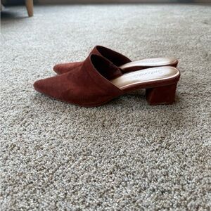 Splendid (Ever Eve) Brown Suede Block Heel Mules Size 9